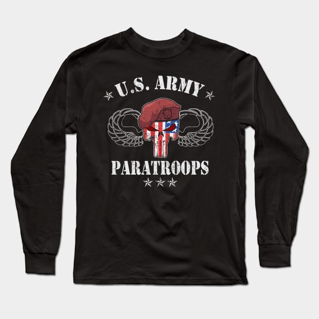 United States Army Airborne Paratrooper Vetarns Gift Long Sleeve T-Shirt by floridadori